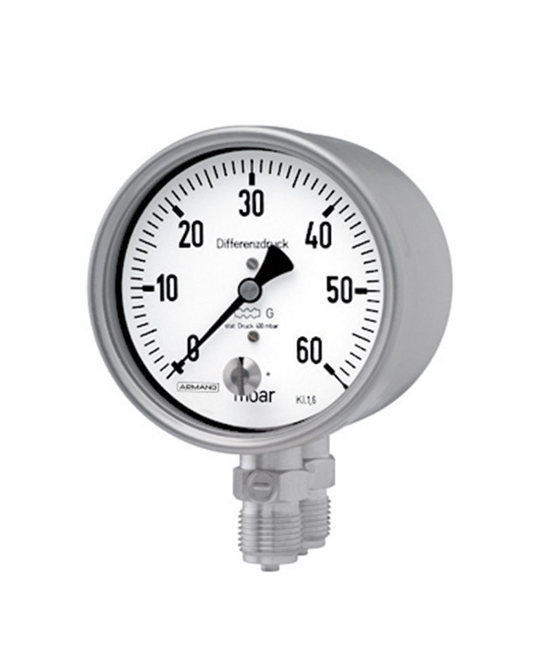 Differenzdruck-Manometer (DiKPCh) mit Kapselfeder Chemie-Bajonettringgehäuse